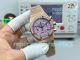 Swiss clone Audemars Piguet Royal Oak 38mm 7750 Lavender Purple Diamond Rose Gold Watch (2)_th.jpg